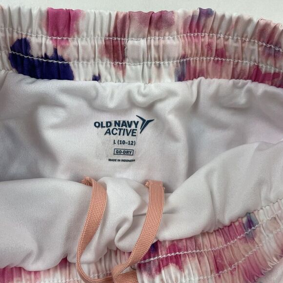 Old Navy Active Go-Dry Running Shorts Sz L 10-12 Multicolor Watercolor Lined - Picture 3 of 4